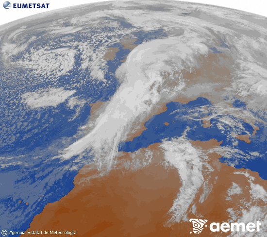 Imagen de la zona de Europa y Norte de �frica del canal infrarrojo del sat�lite Meteosat operacional en 0�N 0�W, procesada para darle color.&nbsp;osteguna, 2026ko urtarrilak 15, ordua: 17:00