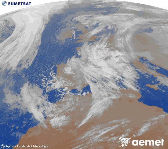 Imagen de la zona de Europa y Norte de �frica del canal infrarrojo del sat�lite Meteosat operacional en 0�N 0�W, procesada para darle color.&nbsp;larunbata, 2026ko urtarrilak 17, ordua: 21:00