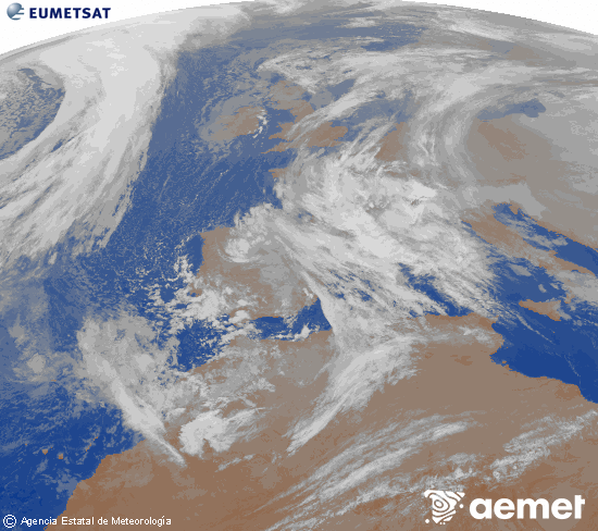 Imagen de la zona de Europa y Norte de �frica del canal infrarrojo del sat�lite Meteosat operacional en 0�N 0�W, procesada para darle color.&nbsp;larunbata, 2026ko urtarrilak 17, ordua: 22:00