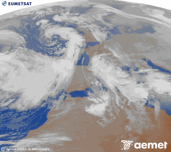 Imagen de la zona de Europa y Norte de �frica del canal infrarrojo del sat�lite Meteosat operacional en 0�N 0�W, procesada para darle color.&nbsp;asteartea, 2026ko urtarrilak 20, ordua: 09:00
