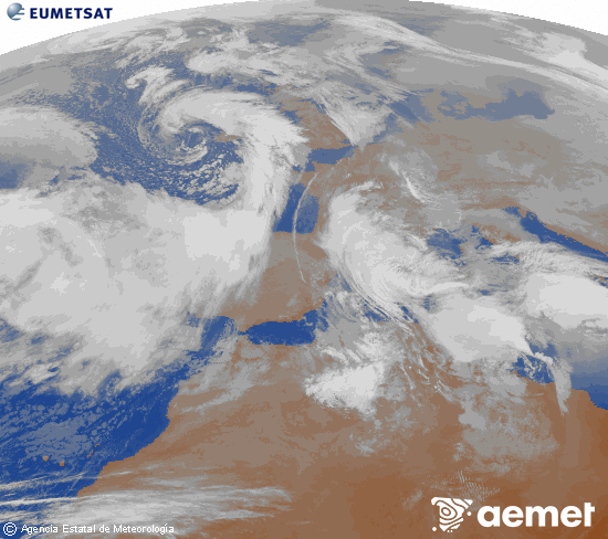 Imagen de la zona de Europa y Norte de �frica del canal infrarrojo del sat�lite Meteosat operacional en 0�N 0�W, procesada para darle color.&nbsp;asteartea, 2026ko urtarrilak 20, ordua: 10:00