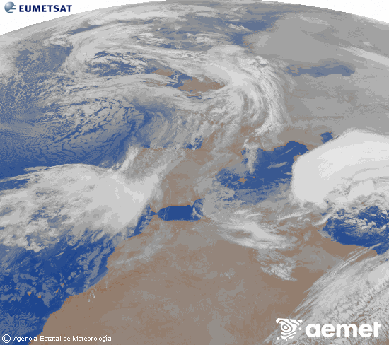 Imagen de la zona de Europa y Norte de �frica del canal infrarrojo del sat�lite Meteosat operacional en 0�N 0�W, procesada para darle color.&nbsp;mi�rcoles, 21 enero 2026 a las 04:00