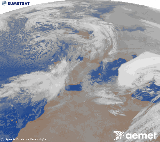 Imagen de la zona de Europa y Norte de �frica del canal infrarrojo del sat�lite Meteosat operacional en 0�N 0�W, procesada para darle color.&nbsp;mi�rcoles, 21 enero 2026 a las 06:00