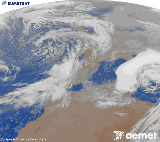 Imagen de la zona de Europa y Norte de �frica del canal infrarrojo del sat�lite Meteosat operacional en 0�N 0�W, procesada para darle color.&nbsp;dimecres, 21 de gener  2026 09:00