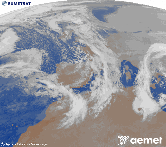 Imagen de la zona de Europa y Norte de �frica del canal infrarrojo del sat�lite Meteosat operacional en 0�N 0�W, procesada para darle color.&nbsp;osteguna, 2026ko urtarrilak 22, ordua: 04:00