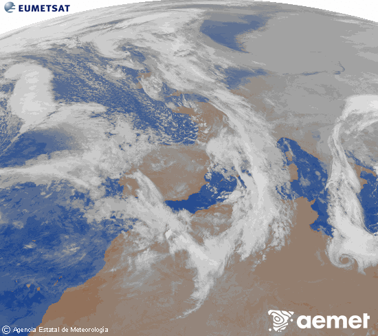 Imagen de la zona de Europa y Norte de �frica del canal infrarrojo del sat�lite Meteosat operacional en 0�N 0�W, procesada para darle color.&nbsp;osteguna, 2026ko urtarrilak 22, ordua: 08:00