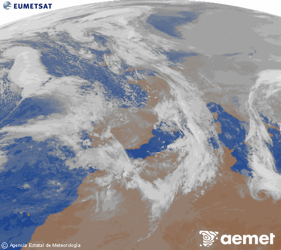 Imagen de la zona de Europa y Norte de �frica del canal infrarrojo del sat�lite Meteosat operacional en 0�N 0�W, procesada para darle color.&nbsp;osteguna, 2026ko urtarrilak 22, ordua: 09:00