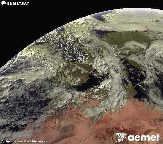 Esta imagen se genera utilizando informaci�n de los canales visibles del sat�lite METEOSAT perteneciente a la segunda generaci�n de sat�lites Meteosat (MSG). Por ese motivo, s�lo hay informaci�n en la zona iluminada por el sol. Adem�s, los canales han sido normalizados para que el brillo no dependa de la posici�n del sol.&nbsp;jeudi, 22 janvier  2026 10:00