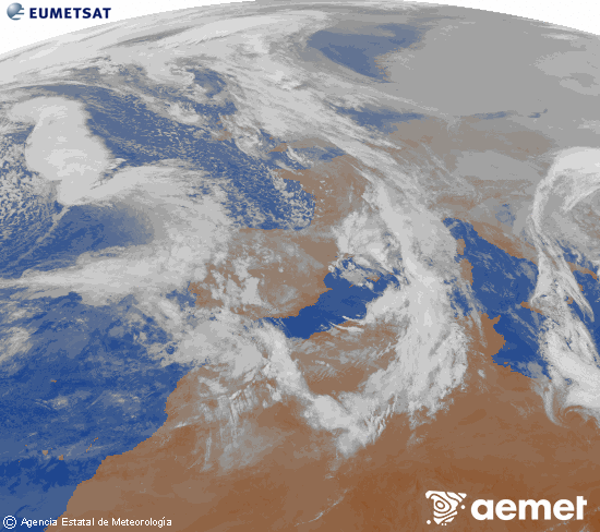 Imagen de la zona de Europa y Norte de �frica del canal infrarrojo del sat�lite Meteosat operacional en 0�N 0�W, procesada para darle color.&nbsp;osteguna, 2026ko urtarrilak 22, ordua: 10:00