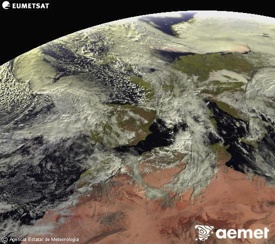 Esta imagen se genera utilizando informaci�n de los canales visibles del sat�lite METEOSAT perteneciente a la segunda generaci�n de sat�lites Meteosat (MSG). Por ese motivo, s�lo hay informaci�n en la zona iluminada por el sol. Adem�s, los canales han sido normalizados para que el brillo no dependa de la posici�n del sol.&nbsp;jeudi, 22 janvier  2026 11:00