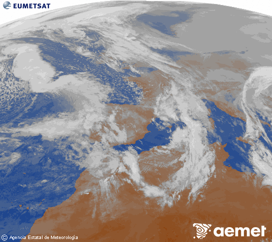 Imagen de la zona de Europa y Norte de �frica del canal infrarrojo del sat�lite Meteosat operacional en 0�N 0�W, procesada para darle color.&nbsp;osteguna, 2026ko urtarrilak 22, ordua: 11:00