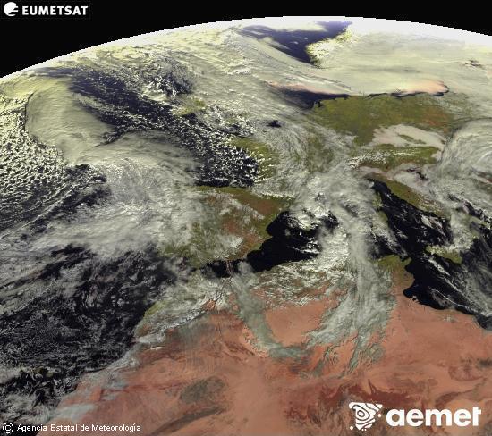 Esta imagen se genera utilizando informaci�n de los canales visibles del sat�lite METEOSAT perteneciente a la segunda generaci�n de sat�lites Meteosat (MSG). Por ese motivo, s�lo hay informaci�n en la zona iluminada por el sol. Adem�s, los canales han sido normalizados para que el brillo no dependa de la posici�n del sol.&nbsp;jeudi, 22 janvier  2026 12:00