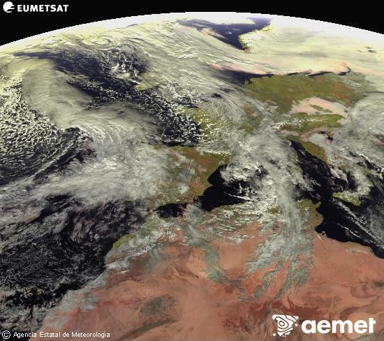 Esta imagen se genera utilizando informaci�n de los canales visibles del sat�lite METEOSAT perteneciente a la segunda generaci�n de sat�lites Meteosat (MSG). Por ese motivo, s�lo hay informaci�n en la zona iluminada por el sol. Adem�s, los canales han sido normalizados para que el brillo no dependa de la posici�n del sol.&nbsp;jeudi, 22 janvier  2026 13:00