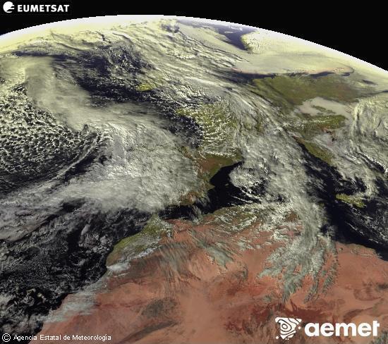 Esta imagen se genera utilizando informaci�n de los canales visibles del sat�lite METEOSAT perteneciente a la segunda generaci�n de sat�lites Meteosat (MSG). Por ese motivo, s�lo hay informaci�n en la zona iluminada por el sol. Adem�s, los canales han sido normalizados para que el brillo no dependa de la posici�n del sol.&nbsp;jeudi, 22 janvier  2026 15:00