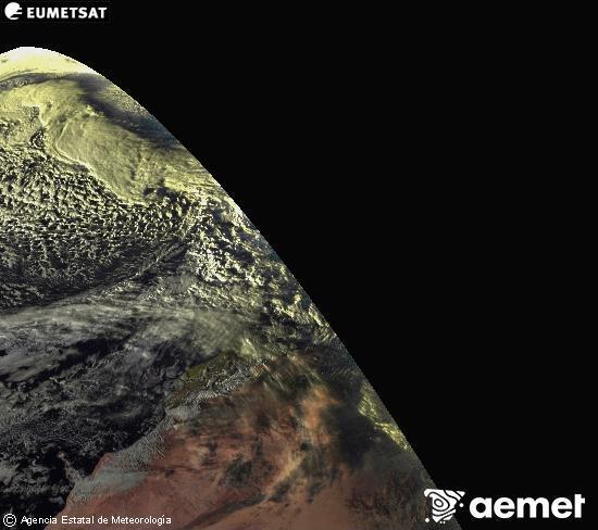Esta imagen se genera utilizando informaci�n de los canales visibles del sat�lite METEOSAT perteneciente a la segunda generaci�n de sat�lites Meteosat (MSG). Por ese motivo, s�lo hay informaci�n en la zona iluminada por el sol. Adem�s, los canales han sido normalizados para que el brillo no dependa de la posici�n del sol.&nbsp;jeudi, 22 janvier  2026 18:00