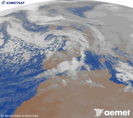 Imagen de la zona de Europa y Norte de �frica del canal infrarrojo del sat�lite Meteosat operacional en 0�N 0�W, procesada para darle color.&nbsp;ostirala, 2026ko urtarrilak 23, ordua: 05:00