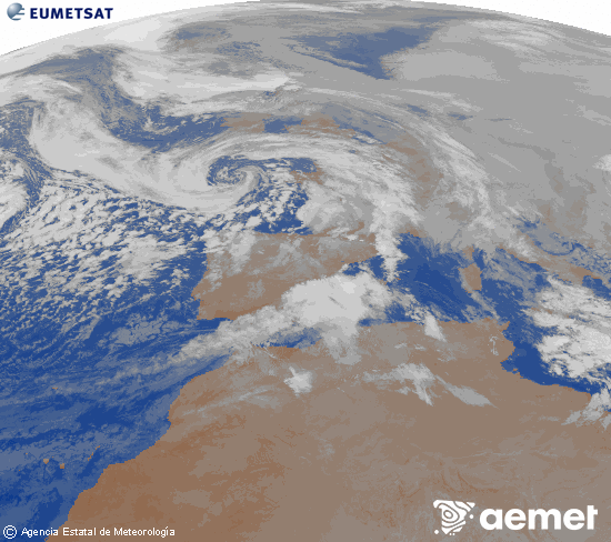 Imagen de la zona de Europa y Norte de �frica del canal infrarrojo del sat�lite Meteosat operacional en 0�N 0�W, procesada para darle color.&nbsp;ostirala, 2026ko urtarrilak 23, ordua: 06:00