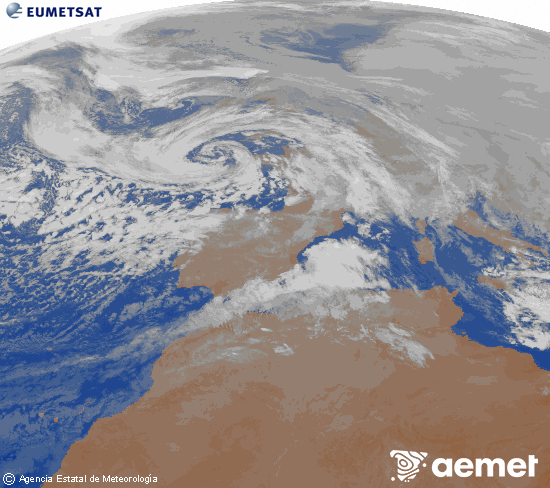 Imagen de la zona de Europa y Norte de �frica del canal infrarrojo del sat�lite Meteosat operacional en 0�N 0�W, procesada para darle color.&nbsp;viernes, 23 enero 2026 a las 09:00