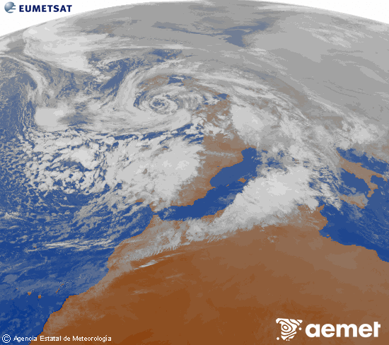 Imagen de la zona de Europa y Norte de �frica del canal infrarrojo del sat�lite Meteosat operacional en 0�N 0�W, procesada para darle color.&nbsp;divendres, 23 de gener  2026 17:00