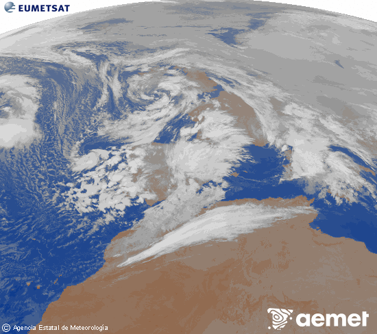 Imatge de la zona d'Europa i Nord d'�frica del canal infraroig del sat�l�lit Meteosat operacional en 0�N 0�W, processada per a donar-li color.&nbsp;dissabte, 24 de gener  2026 02:00