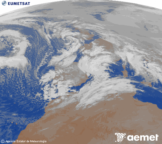 Imatge de la zona d'Europa i Nord d'�frica del canal infraroig del sat�l�lit Meteosat operacional en 0�N 0�W, processada per a donar-li color.&nbsp;dissabte, 24 de gener  2026 06:00