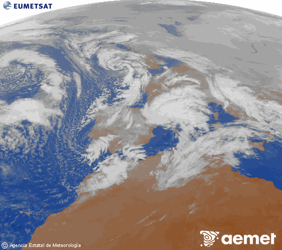 Imatge de la zona d'Europa i Nord d'�frica del canal infraroig del sat�l�lit Meteosat operacional en 0�N 0�W, processada per a donar-li color.&nbsp;dissabte, 24 de gener  2026 10:00