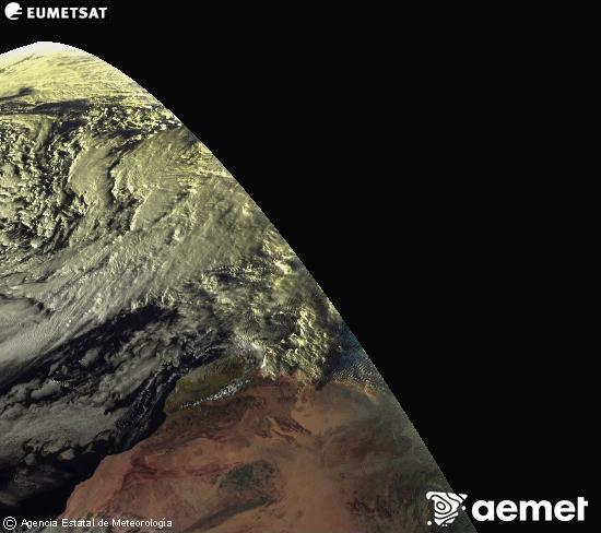 Esta imagen se genera utilizando informaci�n de los canales visibles del sat�lite METEOSAT perteneciente a la segunda generaci�n de sat�lites Meteosat (MSG). Por ese motivo, s�lo hay informaci�n en la zona iluminada por el sol. Adem�s, los canales han sido normalizados para que el brillo no dependa de la posici�n del sol.&nbsp;Monday, 26 January  2026 18:00