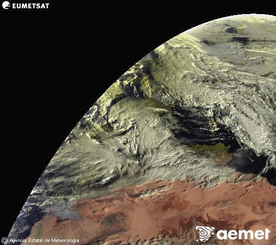 Esta imagen se genera utilizando informaci�n de los canales visibles del sat�lite METEOSAT perteneciente a la segunda generaci�n de sat�lites Meteosat (MSG). Por ese motivo, s�lo hay informaci�n en la zona iluminada por el sol. Adem�s, los canales han sido normalizados para que el brillo no dependa de la posici�n del sol.&nbsp;asteazkena, 2026ko urtarrilak 28, ordua: 09:00