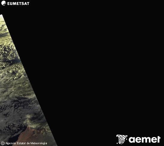 Esta imagen se genera utilizando informaci�n de los canales visibles del sat�lite METEOSAT perteneciente a la segunda generaci�n de sat�lites Meteosat (MSG). Por ese motivo, s�lo hay informaci�n en la zona iluminada por el sol. Adem�s, los canales han sido normalizados para que el brillo no dependa de la posici�n del sol.&nbsp;mi�rcoles, 28 enero 2026 a las 19:00
