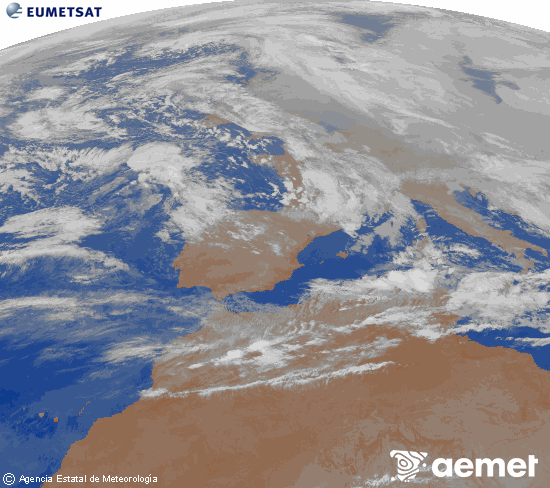 Imagen de la zona de Europa y Norte de �frica del canal infrarrojo del sat�lite Meteosat operacional en 0�N 0�W, procesada para darle color.&nbsp;Friday, 30 January  2026 03:00