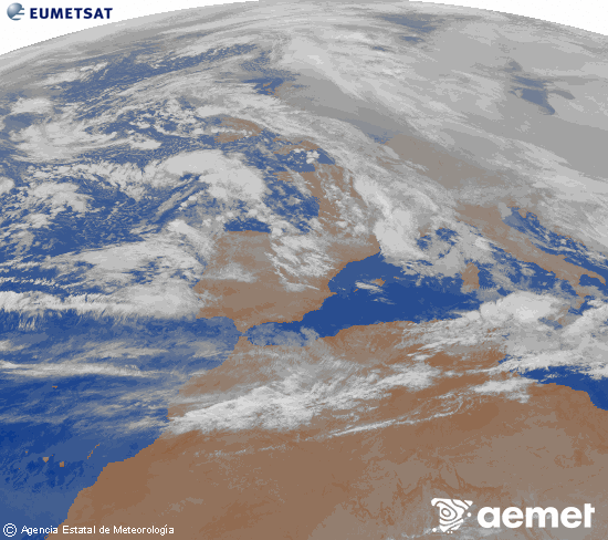 Imagen de la zona de Europa y Norte de �frica del canal infrarrojo del sat�lite Meteosat operacional en 0�N 0�W, procesada para darle color.&nbsp;Friday, 30 January  2026 06:00