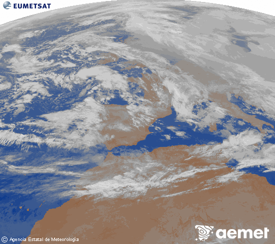 Imagen de la zona de Europa y Norte de �frica del canal infrarrojo del sat�lite Meteosat operacional en 0�N 0�W, procesada para darle color.&nbsp;Friday, 30 January  2026 07:00