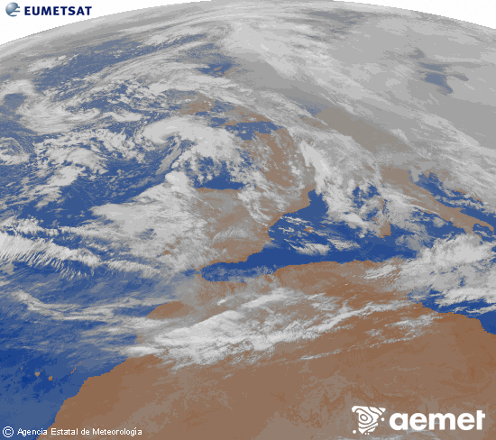 Imagen de la zona de Europa y Norte de �frica del canal infrarrojo del sat�lite Meteosat operacional en 0�N 0�W, procesada para darle color.&nbsp;Friday, 30 January  2026 08:00