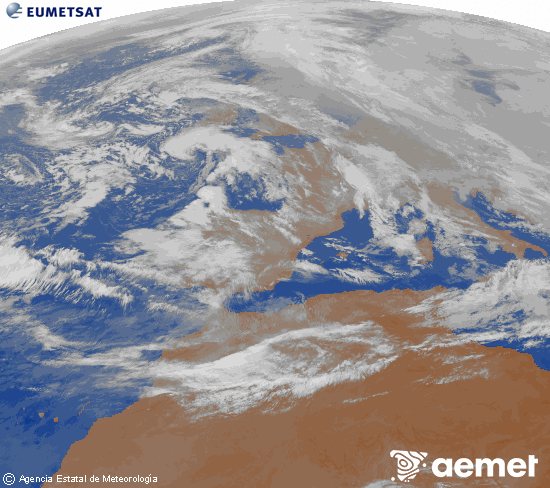 Imagen de la zona de Europa y Norte de �frica del canal infrarrojo del sat�lite Meteosat operacional en 0�N 0�W, procesada para darle color.&nbsp;Friday, 30 January  2026 09:00
