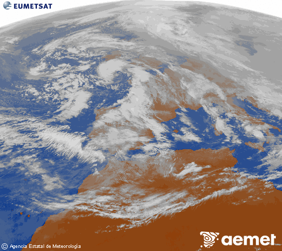 Imagen de la zona de Europa y Norte de �frica del canal infrarrojo del sat�lite Meteosat operacional en 0�N 0�W, procesada para darle color.&nbsp;Friday, 30 January  2026 13:00