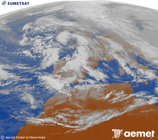 Imagen de la zona de Europa y Norte de �frica del canal infrarrojo del sat�lite Meteosat operacional en 0�N 0�W, procesada para darle color.&nbsp;Friday, 30 January  2026 15:00