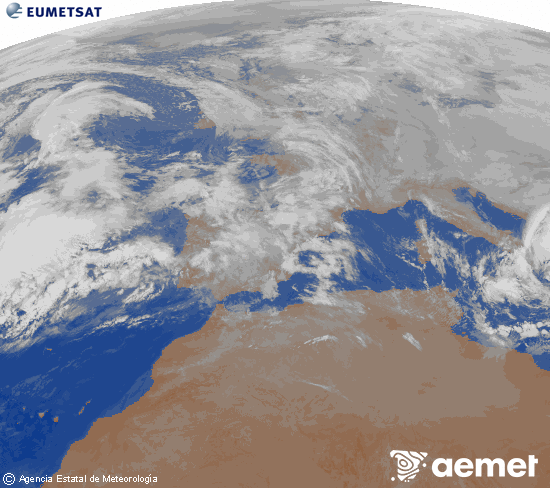 Imaxe da zona de Europa e Norte de �frica da canle infravermella do sat�lite Meteosat operacional en 0�N 0�W, procesada para darlle cor.&nbsp;domingo, 1 febreiro  2026 08:00