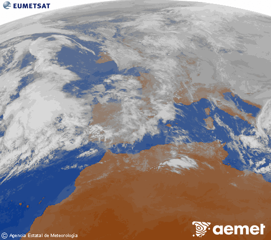 Imaxe da zona de Europa e Norte de �frica da canle infravermella do sat�lite Meteosat operacional en 0�N 0�W, procesada para darlle cor.&nbsp;domingo, 1 febreiro  2026 11:00