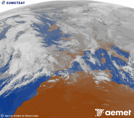 Imaxe da zona de Europa e Norte de �frica da canle infravermella do sat�lite Meteosat operacional en 0�N 0�W, procesada para darlle cor.&nbsp;domingo, 1 febreiro  2026 15:00