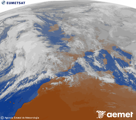 Imaxe da zona de Europa e Norte de �frica da canle infravermella do sat�lite Meteosat operacional en 0�N 0�W, procesada para darlle cor.&nbsp;domingo, 1 febreiro  2026 16:00