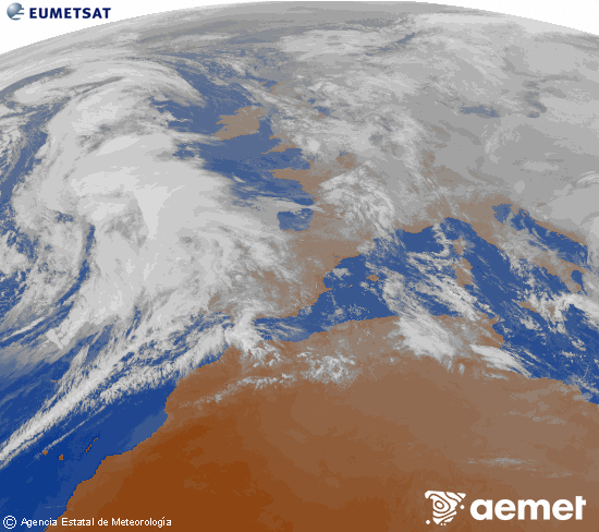 Imaxe da zona de Europa e Norte de �frica da canle infravermella do sat�lite Meteosat operacional en 0�N 0�W, procesada para darlle cor.&nbsp;domingo, 1 febreiro  2026 18:00