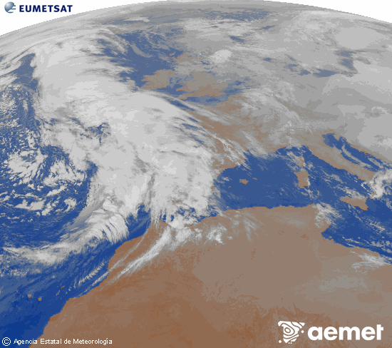 Imaxe da zona de Europa e Norte de �frica da canle infravermella do sat�lite Meteosat operacional en 0�N 0�W, procesada para darlle cor.&nbsp;luns, 2 febreiro  2026 02:00