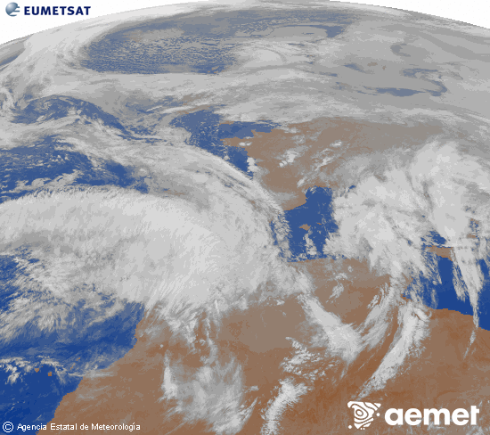 Imatge de la zona d'Europa i Nord d'�frica del canal infraroig del sat�l�lit Meteosat operacional en 0�N 0�W, processada per a donar-li color.&nbsp;dimecres, 4 de febrer  2026 00:00