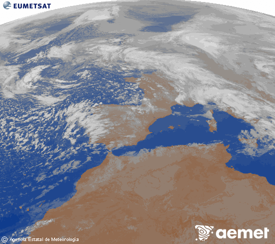 Imagen de la zona de Europa y Norte de �frica del canal infrarrojo del sat�lite Meteosat operacional en 0�N 0�W, procesada para darle color.&nbsp;vendredi, 6 f�vrier  2026 05:00