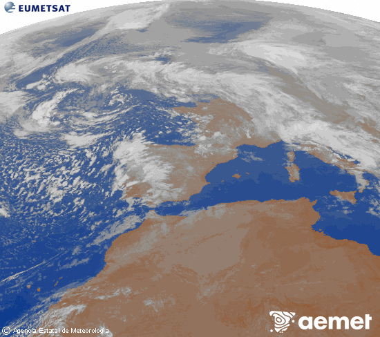 Imagen de la zona de Europa y Norte de �frica del canal infrarrojo del sat�lite Meteosat operacional en 0�N 0�W, procesada para darle color.&nbsp;vendredi, 6 f�vrier  2026 08:00