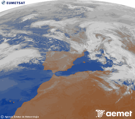 Imagen de la zona de Europa y Norte de �frica del canal infrarrojo del sat�lite Meteosat operacional en 0�N 0�W, procesada para darle color.&nbsp;osteguna, 2026ko otsailak 12, ordua: 09:00