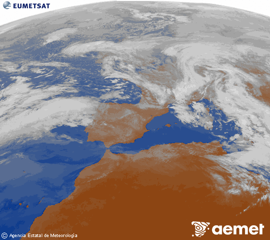 Imagen de la zona de Europa y Norte de �frica del canal infrarrojo del sat�lite Meteosat operacional en 0�N 0�W, procesada para darle color.&nbsp;osteguna, 2026ko otsailak 12, ordua: 11:00