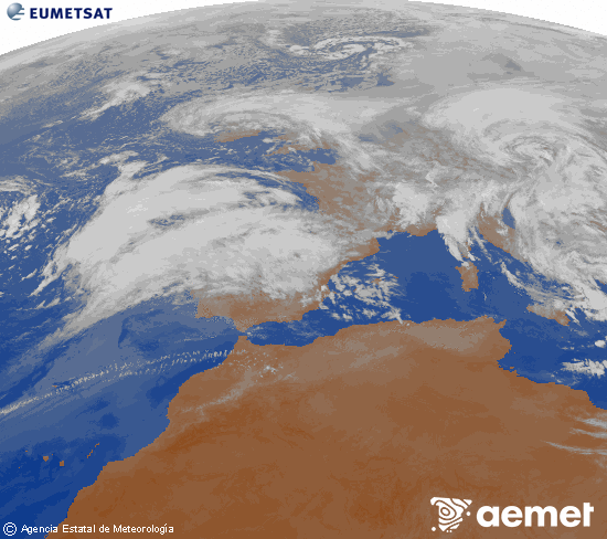 Imagen de la zona de Europa y Norte de �frica del canal infrarrojo del sat�lite Meteosat operacional en 0�N 0�W, procesada para darle color.&nbsp;osteguna, 2026ko otsailak 12, ordua: 20:00