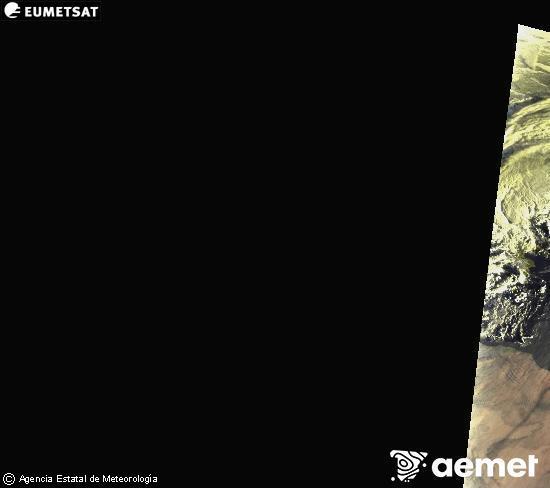 Esta imagen se genera utilizando informaci�n de los canales visibles del sat�lite METEOSAT perteneciente a la segunda generaci�n de sat�lites Meteosat (MSG). Por ese motivo, s�lo hay informaci�n en la zona iluminada por el sol. Adem�s, los canales han sido normalizados para que el brillo no dependa de la posici�n del sol.&nbsp;domingo, 15 febrero 2026 a las 07:00