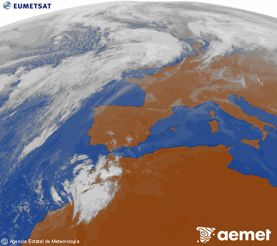 Imagen de la zona de Europa y Norte de �frica del canal infrarrojo del sat�lite Meteosat operacional en 0�N 0�W, procesada para darle color.&nbsp;jueves, 26 febrero 2026 a las 12:00